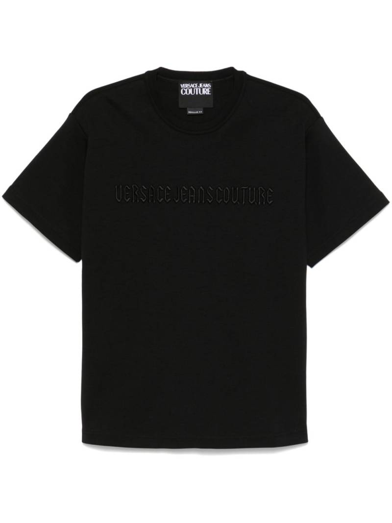 Versace Jeans Couture embroidered-logo T-shirt - Black von Versace Jeans Couture