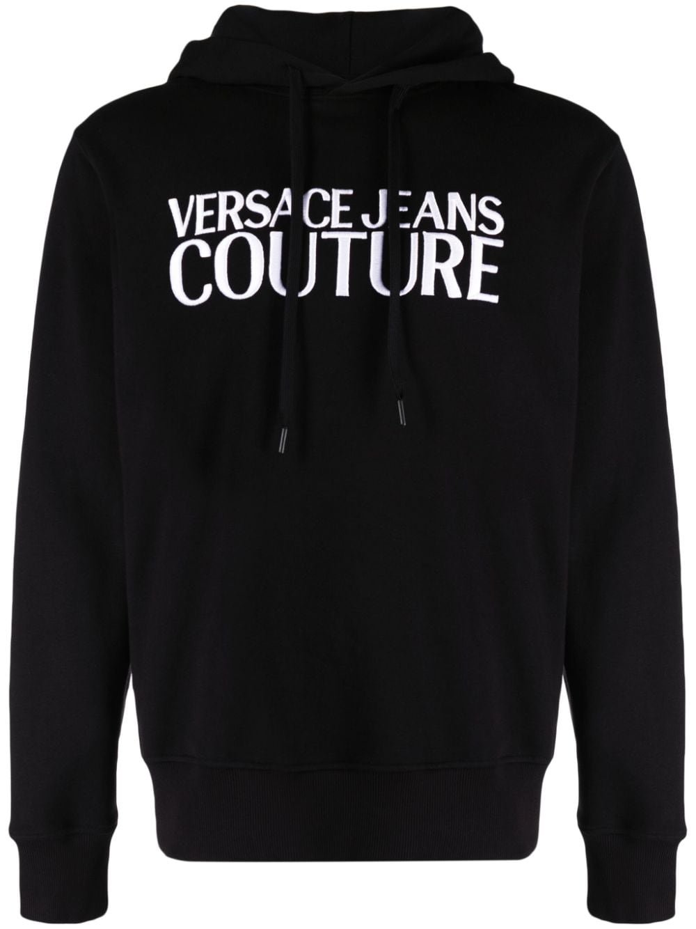 Versace Jeans Couture embroidered-logo cotton hoodie - Black von Versace Jeans Couture