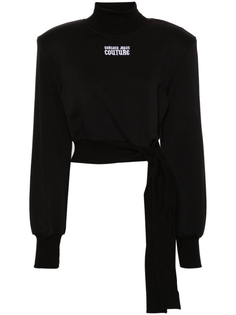 Versace Jeans Couture embroidered-logo cotton sweatshirt - Black von Versace Jeans Couture