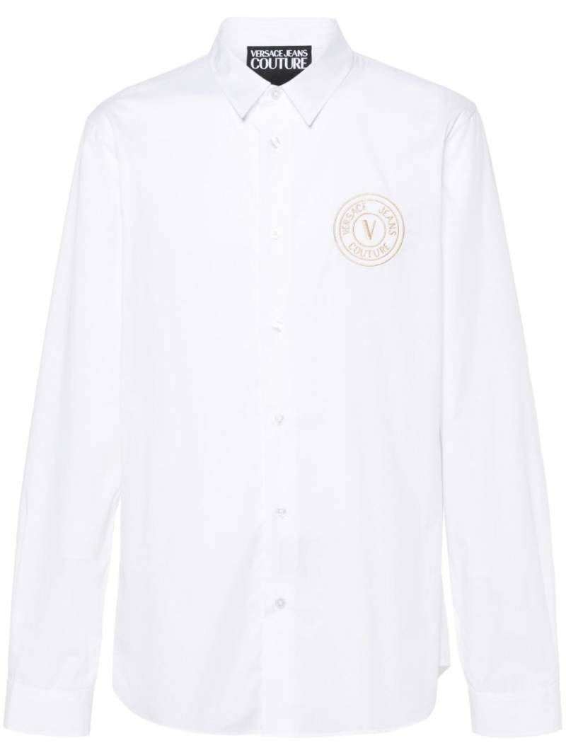 Versace Jeans Couture logo-appliqué poplin shirt - White von Versace Jeans Couture