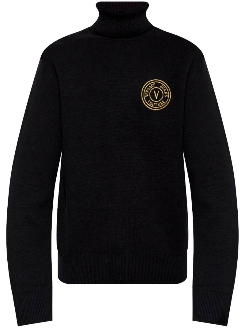 Versace Jeans Couture embroidered-logo sweater - Black von Versace Jeans Couture