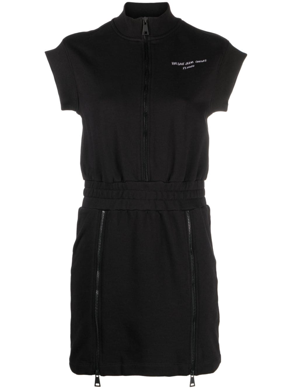 Versace Jeans Couture embroidered-logo sweatshirt dress - Black von Versace Jeans Couture