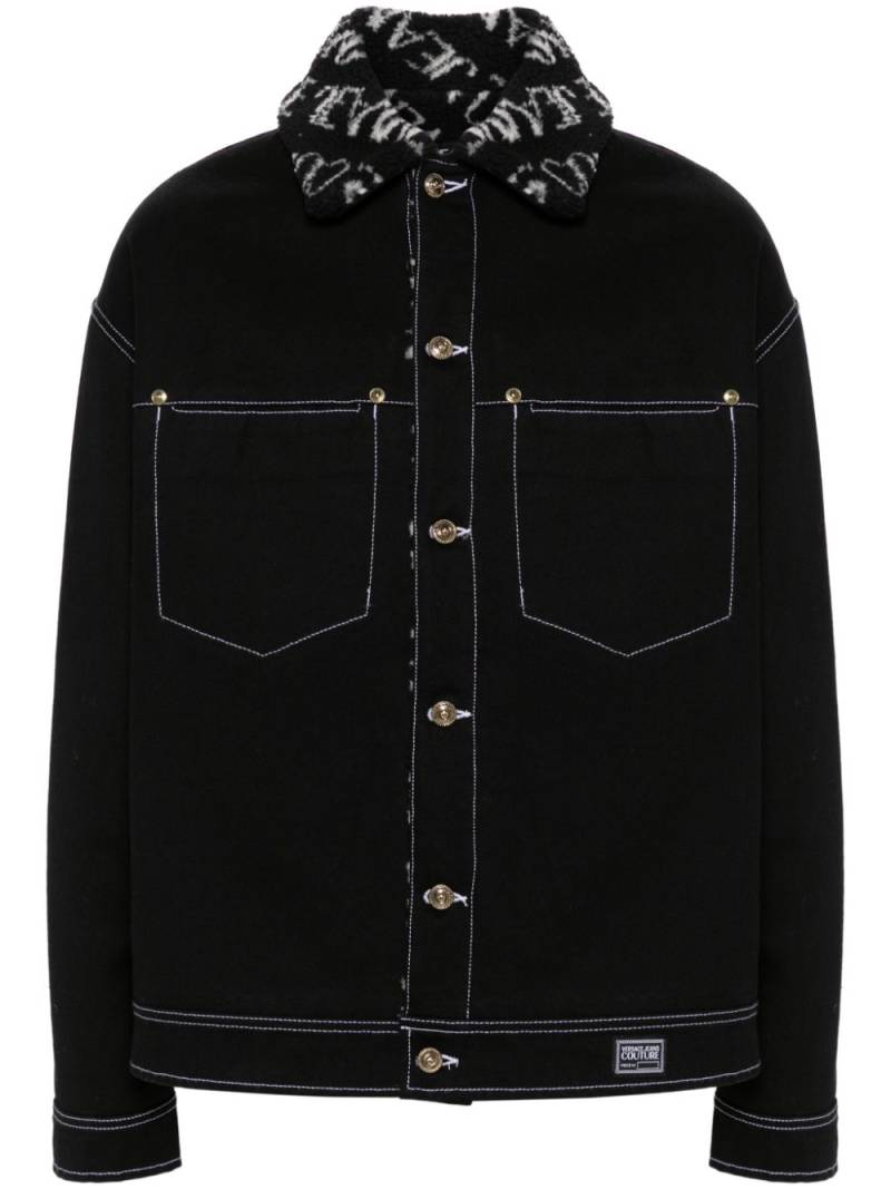 Versace Jeans Couture faux fur-detail denim jacket - Black von Versace Jeans Couture