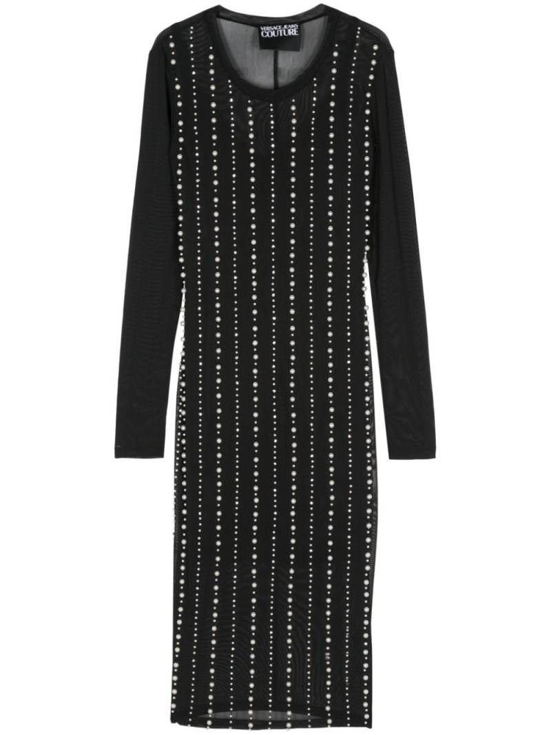 Versace Jeans Couture faux-pearl midi dress - Black von Versace Jeans Couture