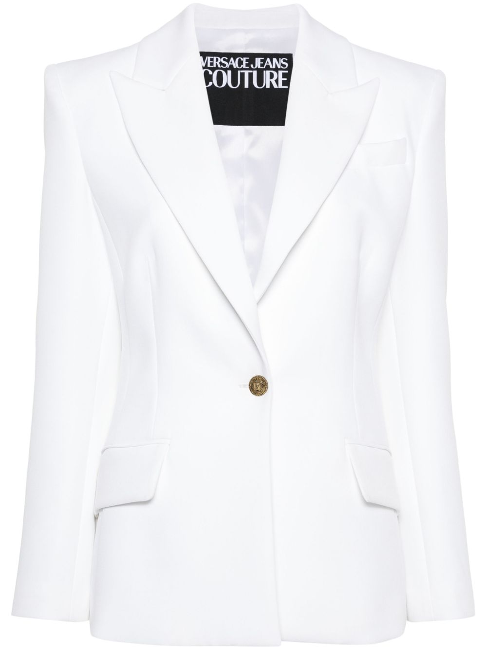 Versace Jeans Couture fitted single-breasted blazer - White von Versace Jeans Couture