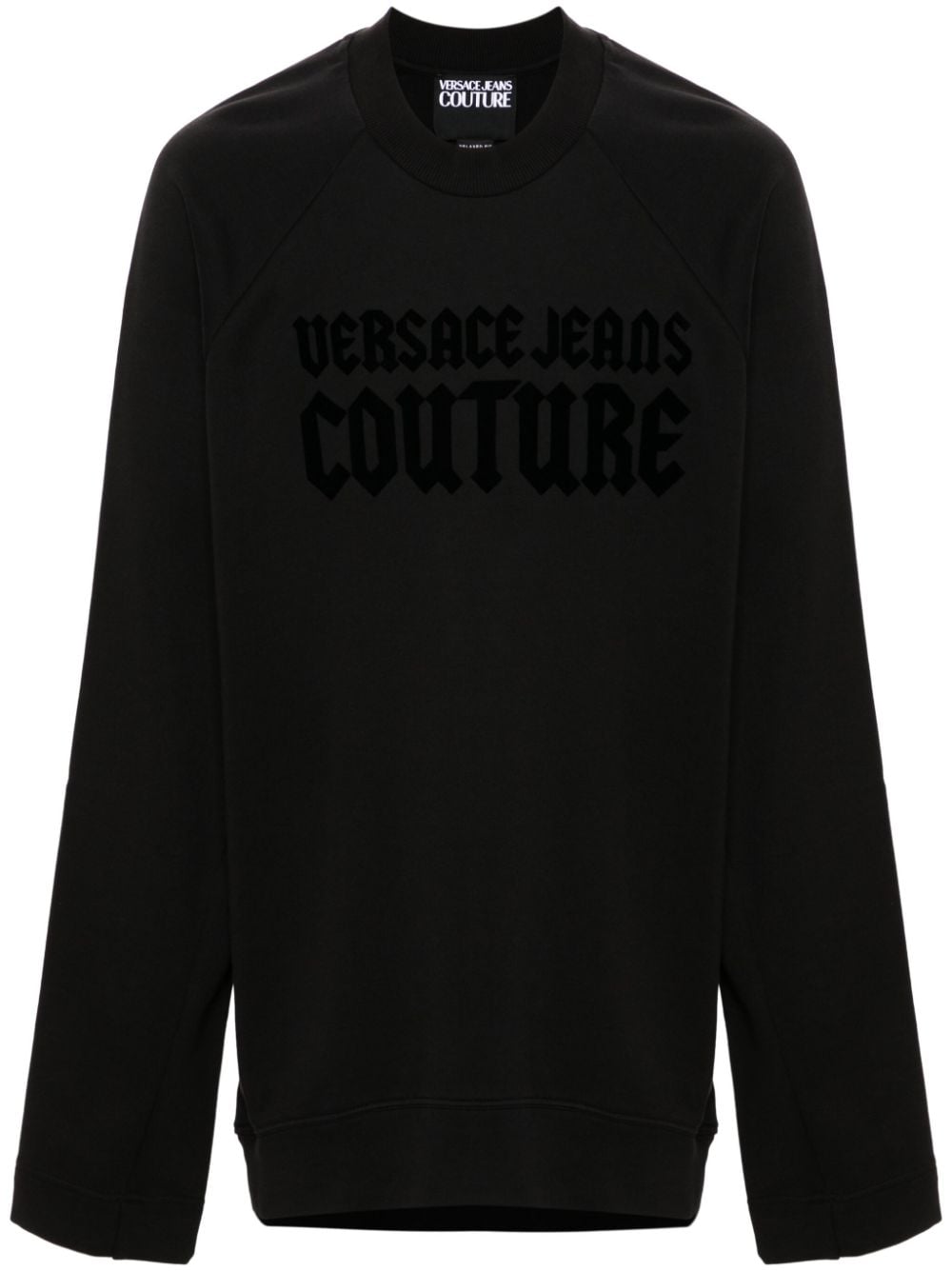 Versace Jeans Couture flocked-logo sweatshirt - Black von Versace Jeans Couture