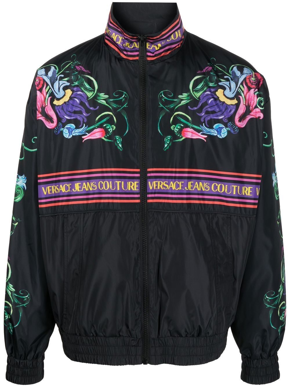 Versace Jeans Couture floral graphic print jacket - Black von Versace Jeans Couture