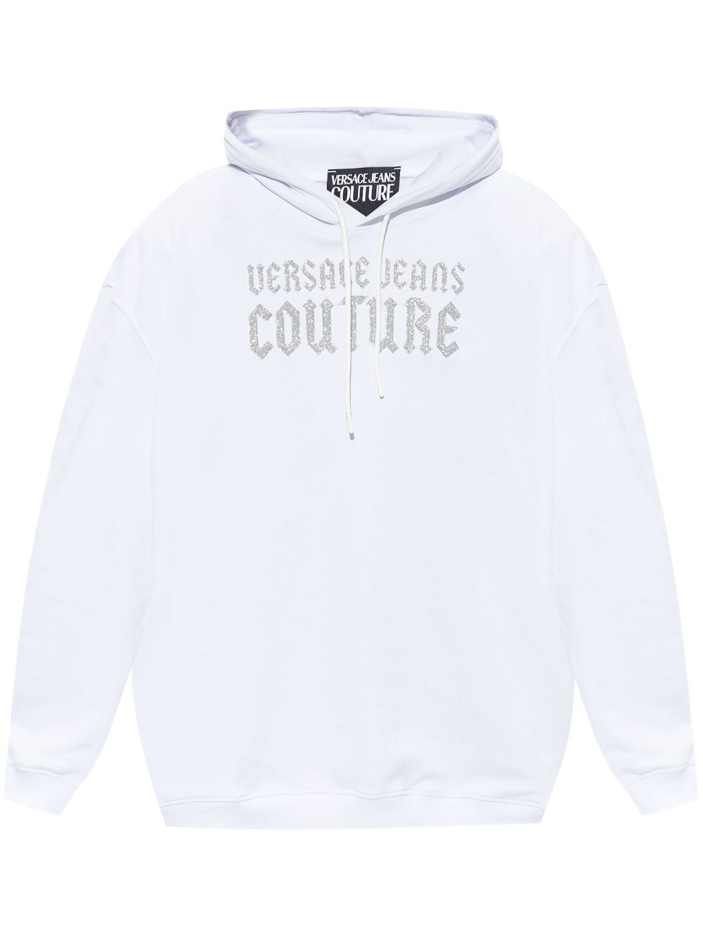 Versace Jeans Couture glittered-logo hoodie - White von Versace Jeans Couture