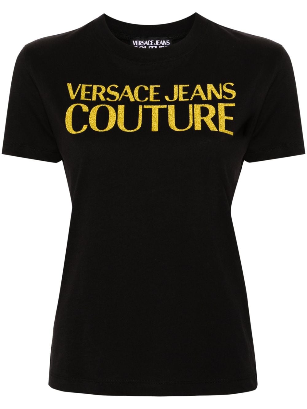 Versace Jeans Couture glittery-logo cotton T-shirt - Black von Versace Jeans Couture