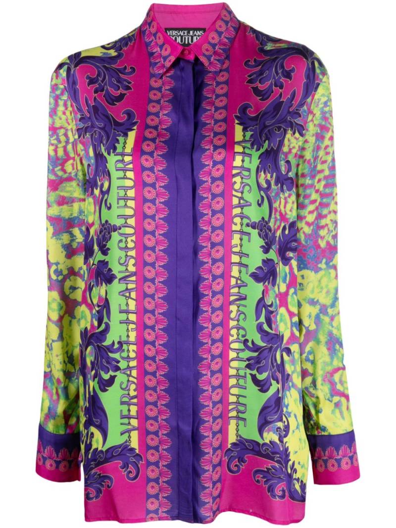 Versace Jeans Couture graphic-print long-sleeve shirt - Purple von Versace Jeans Couture