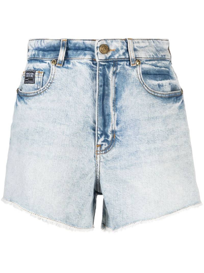 Versace Jeans Couture high-rise denim shorts - Blue von Versace Jeans Couture