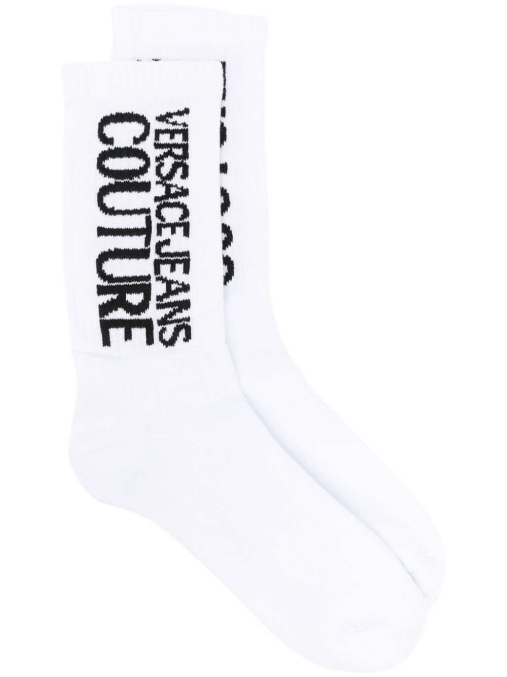 Versace Jeans Couture intarsia-knit logo socks - White von Versace Jeans Couture