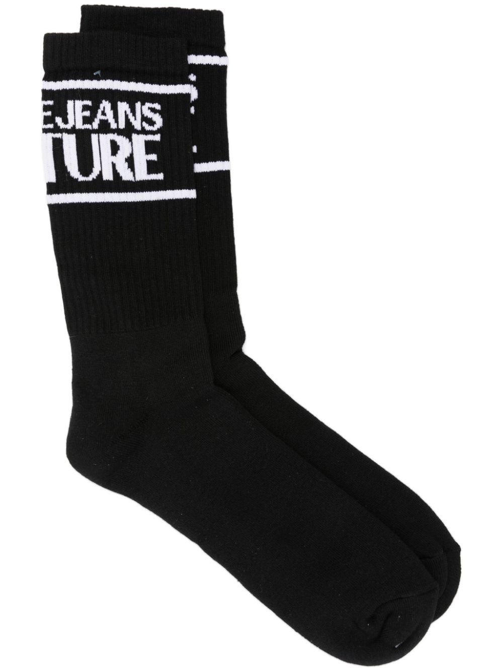Versace Jeans Couture intarsia-knit logo stretch-cotton socks - Black von Versace Jeans Couture