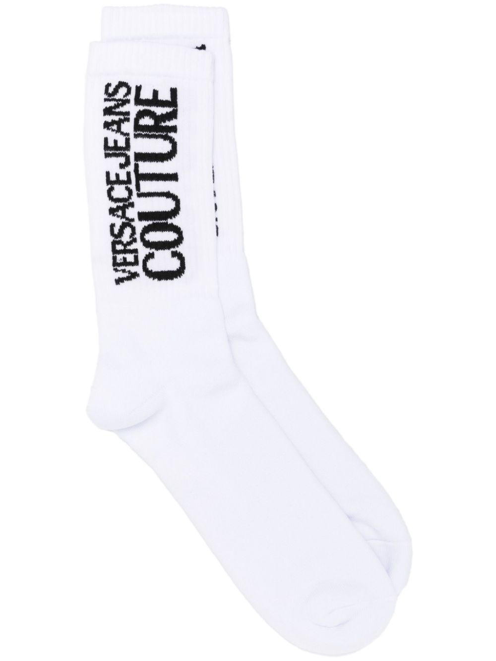 Versace Jeans Couture intarsia-knit logo stretch-cotton socks - White von Versace Jeans Couture