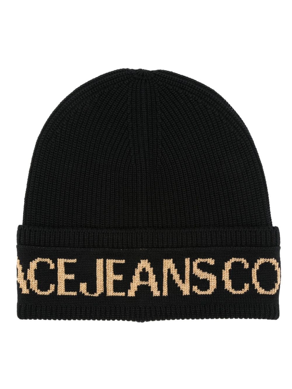 Versace Jeans Couture intarsia-logo beanie - Black von Versace Jeans Couture