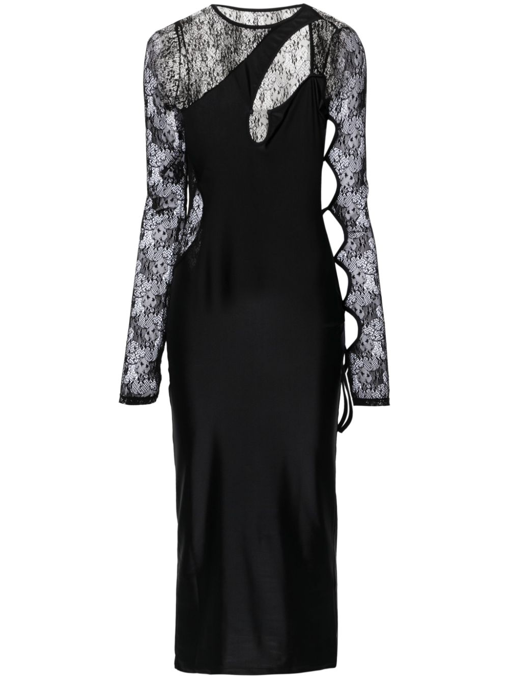 Versace Jeans Couture lace-panelling maxi dress - Black von Versace Jeans Couture