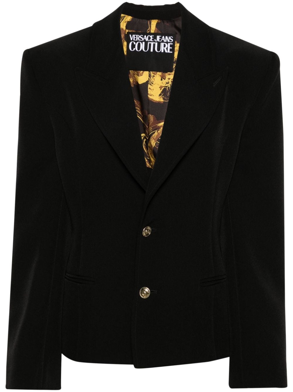 Versace Jeans Couture lace-up single-breasted blazer - Black von Versace Jeans Couture