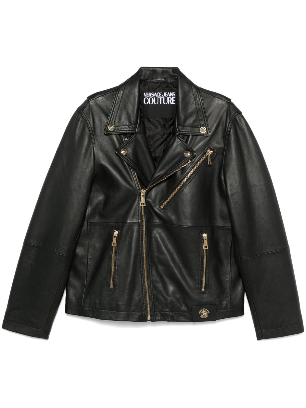 Versace Jeans Couture leather biker jacket - Black von Versace Jeans Couture