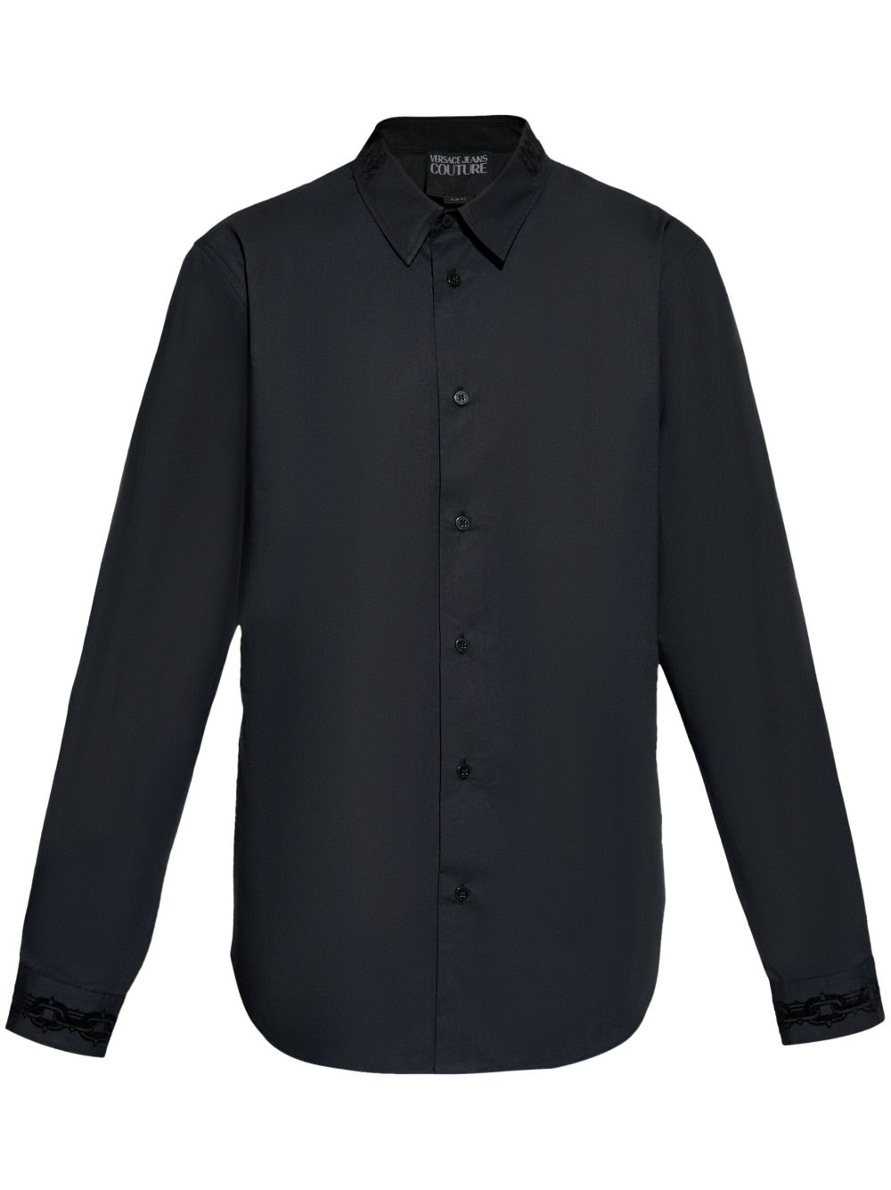 Versace Jeans Couture logo-appliqué cotton shirt - Black von Versace Jeans Couture