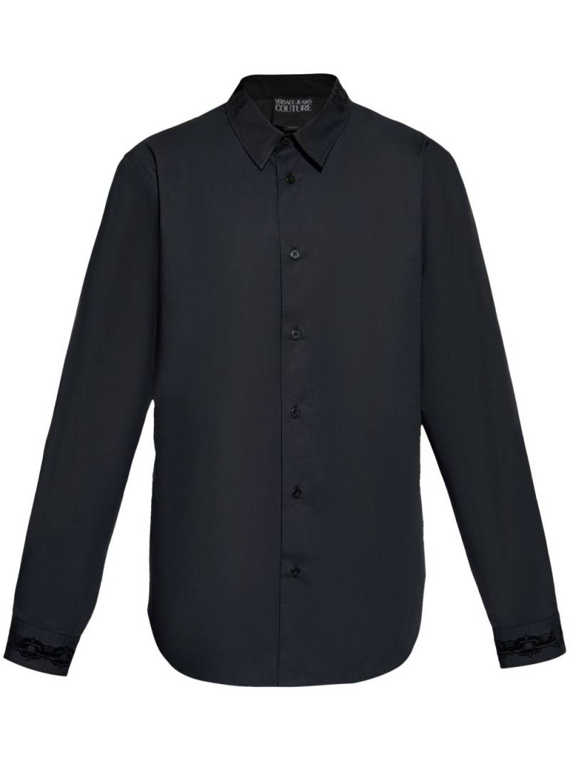 Versace Jeans Couture logo-appliqué cotton shirt - Black von Versace Jeans Couture