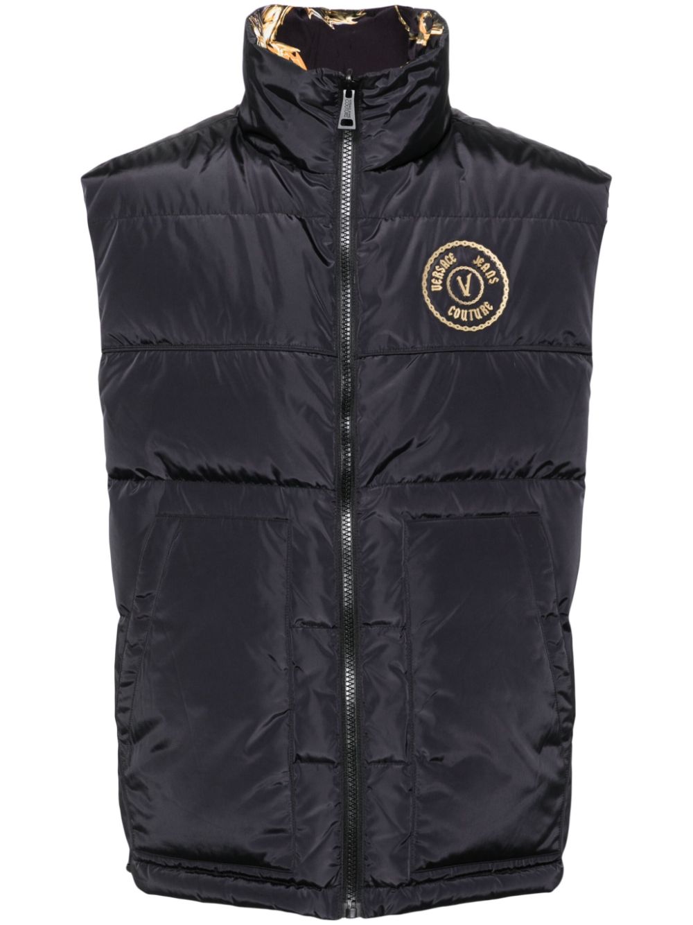 Versace Jeans Couture logo-appliqué gilet - Black von Versace Jeans Couture