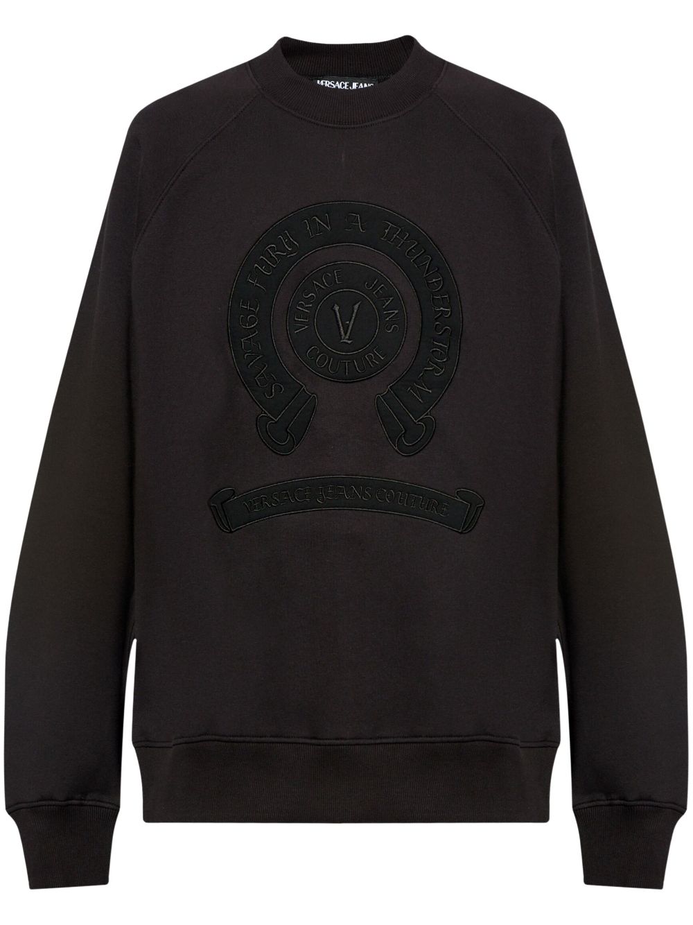 Versace Jeans Couture logo-appliqué sweatshirt - Black von Versace Jeans Couture