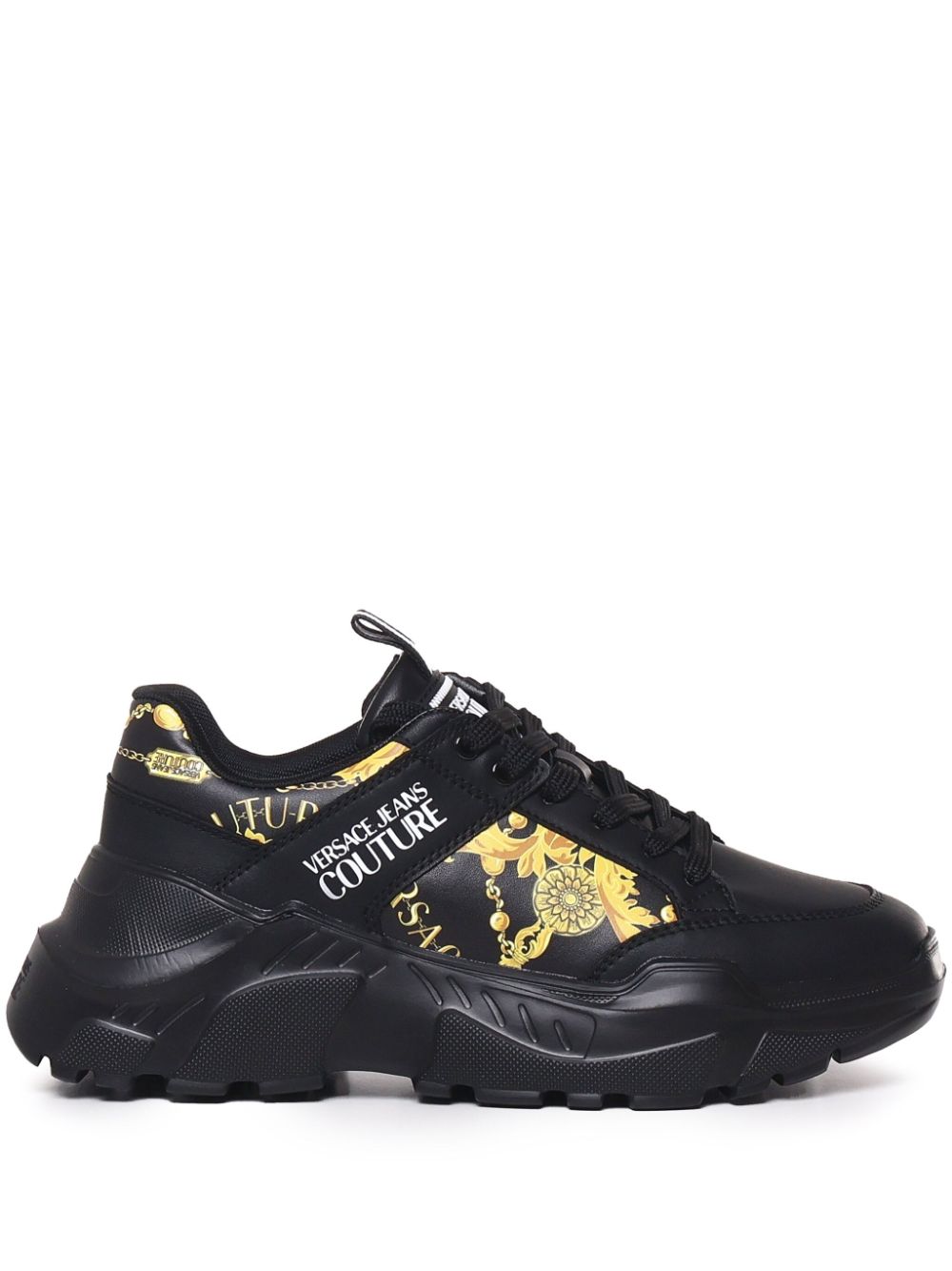 Versace Jeans Couture logo-baroque-print sneakers - Black von Versace Jeans Couture