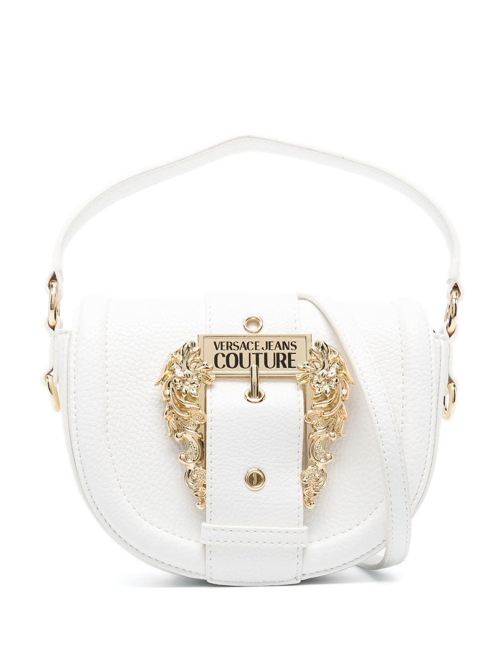 Versace Jeans Couture logo belt-buckle shoulder bag - White von Versace Jeans Couture