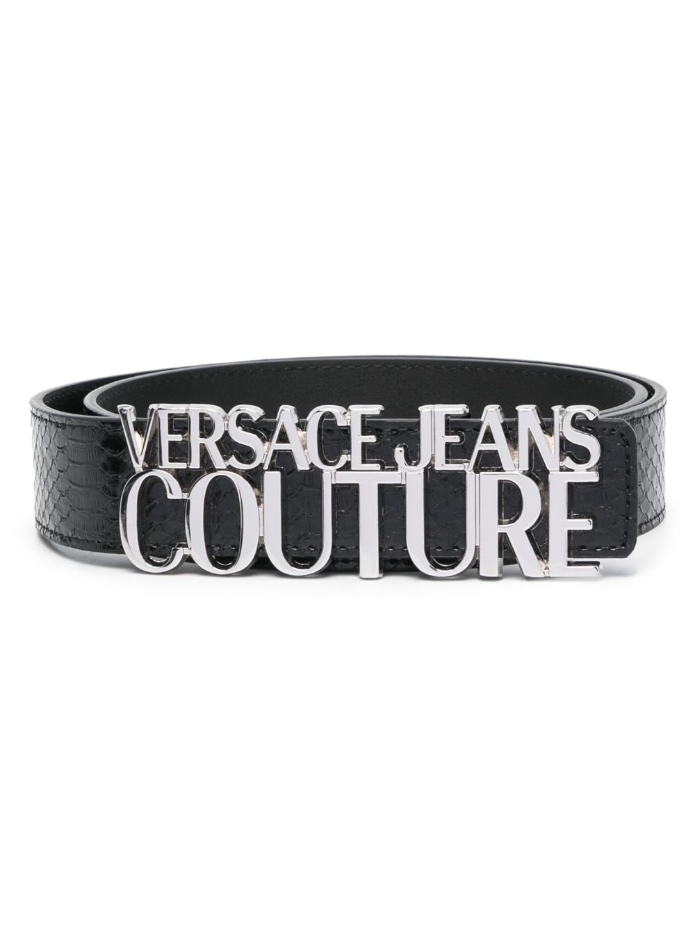 Versace Jeans Couture logo-buckle leather belt - Black von Versace Jeans Couture