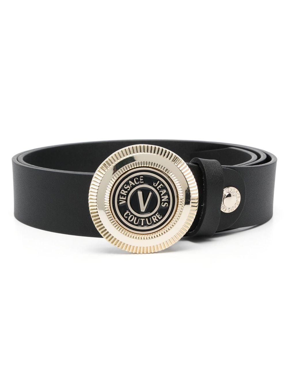 Versace Jeans Couture logo-buckle leather belt - Black von Versace Jeans Couture