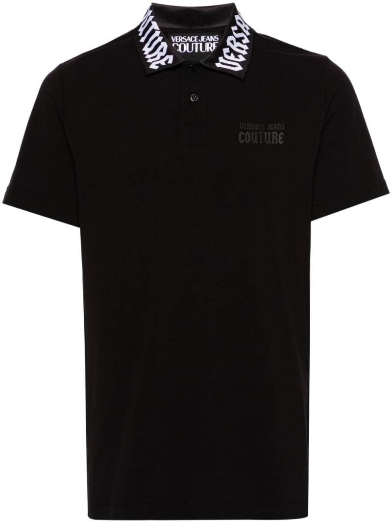 Versace Jeans Couture logo-collar piqué polo shirt - Black von Versace Jeans Couture