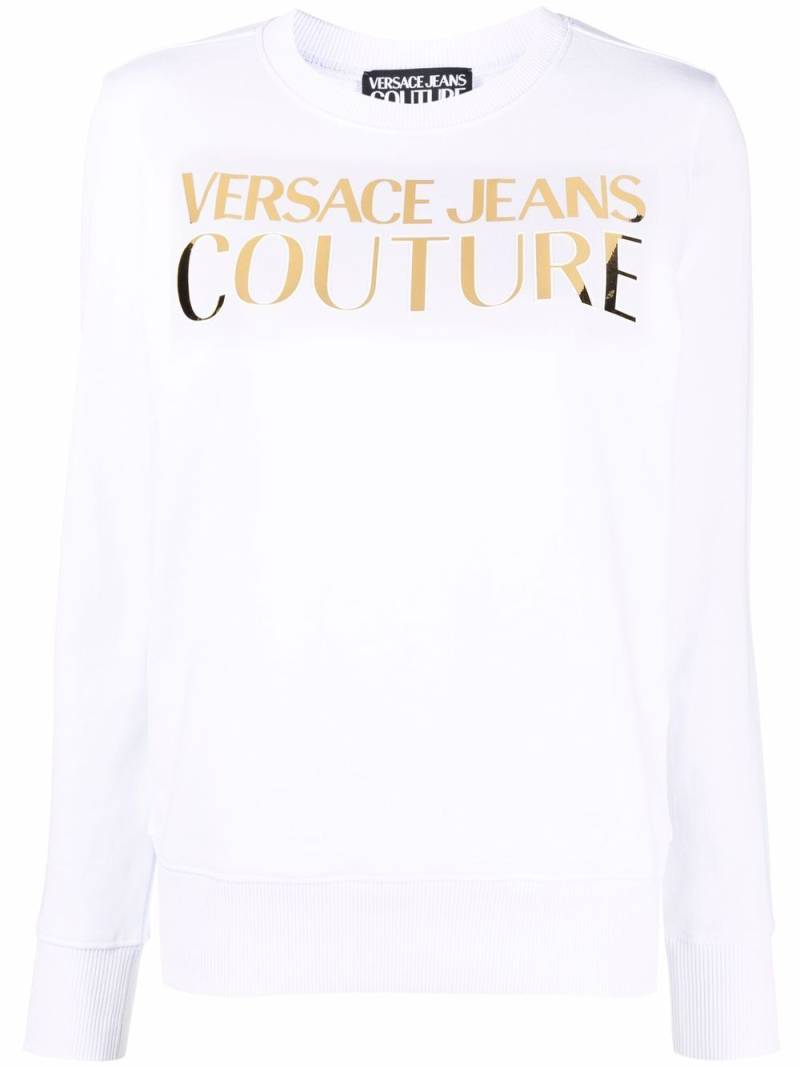 Versace Jeans Couture logo crew-neck sweatshirt - White von Versace Jeans Couture