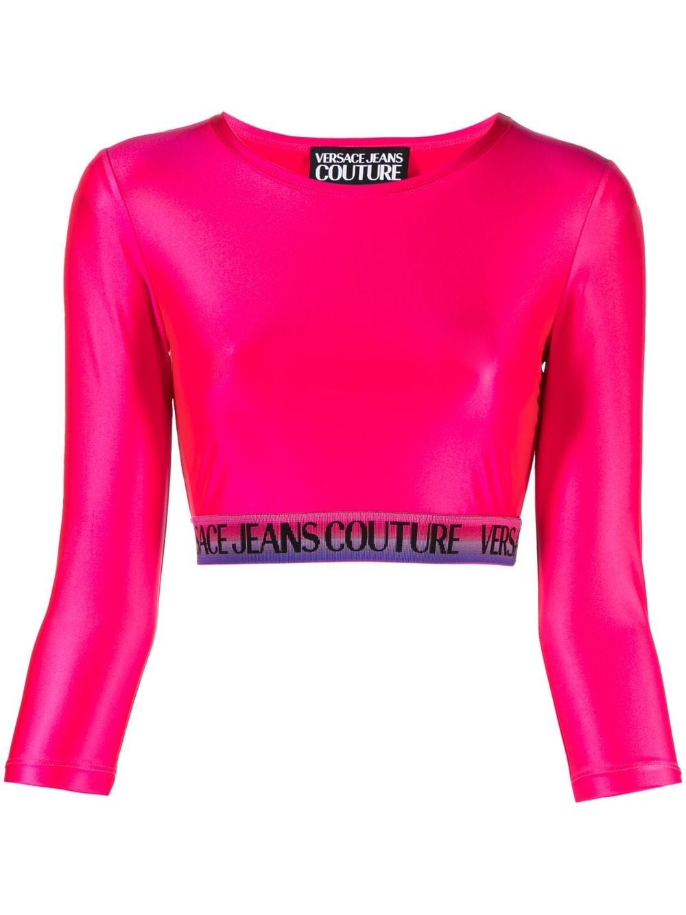 Versace Jeans Couture logo crop top - Pink von Versace Jeans Couture