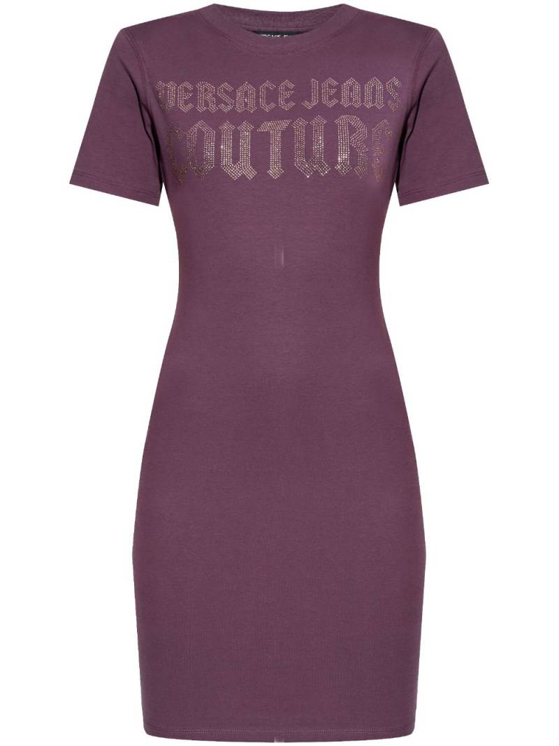 Versace Jeans Couture logo-embellished T-shirt dress - Purple von Versace Jeans Couture