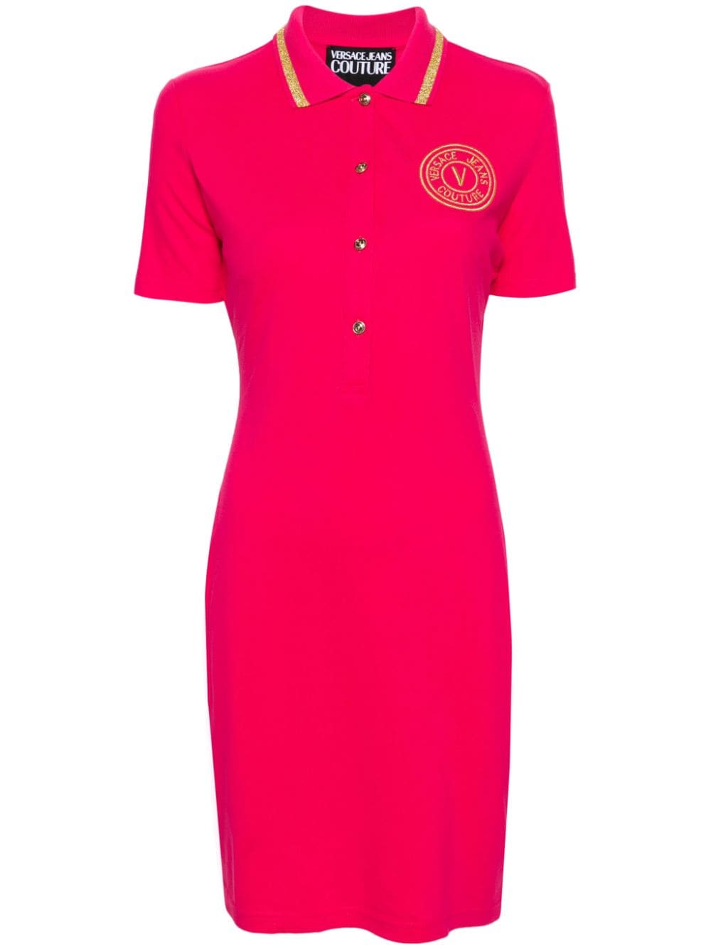 Versace Jeans Couture logo-embroidered cotton polo dress - Pink von Versace Jeans Couture