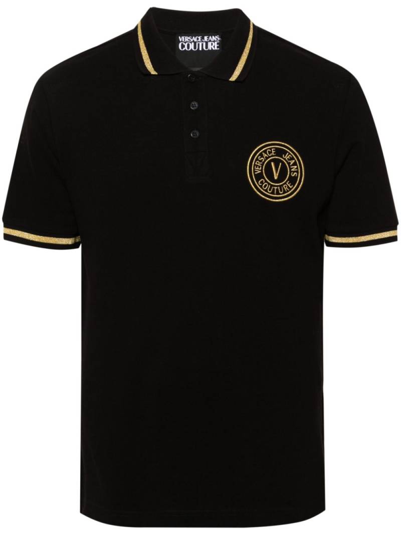 Versace Jeans Couture logo-embroidered polo shirt - Black von Versace Jeans Couture