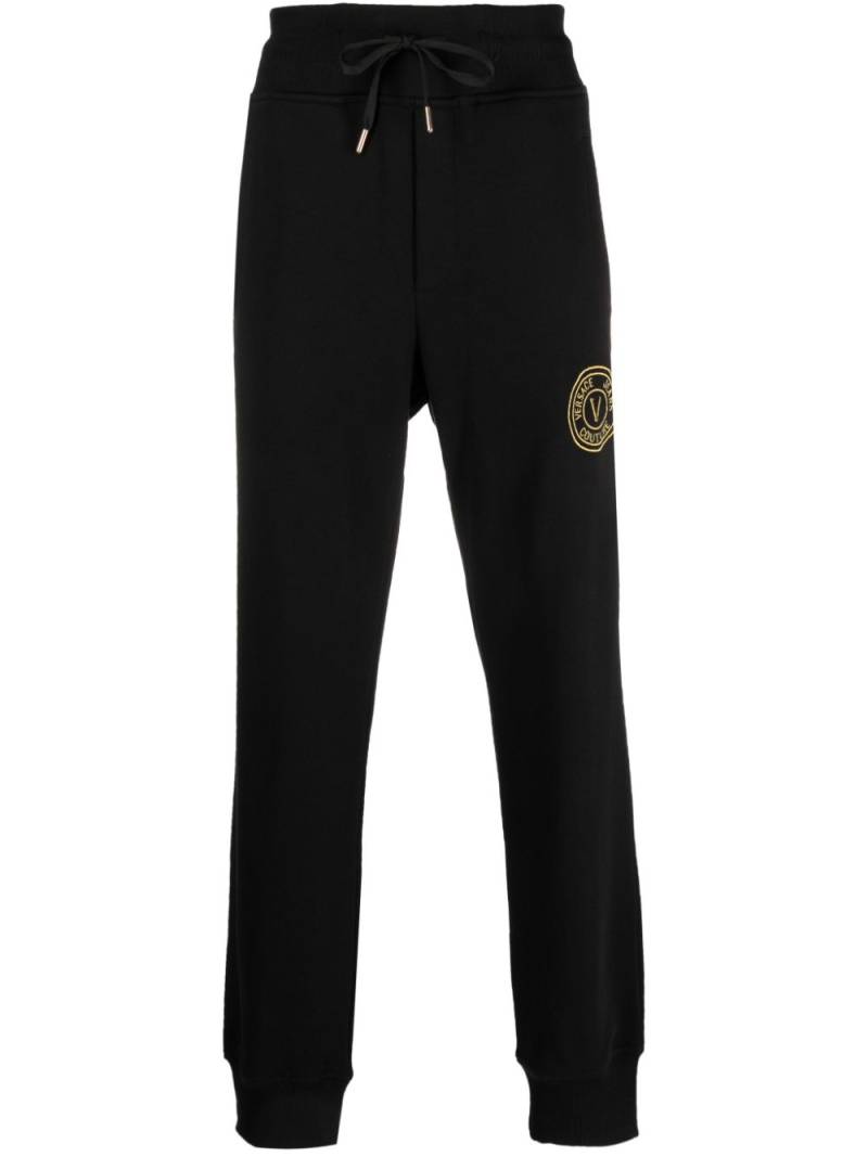 Versace Jeans Couture logo-embroidered cotton track pants - Black von Versace Jeans Couture