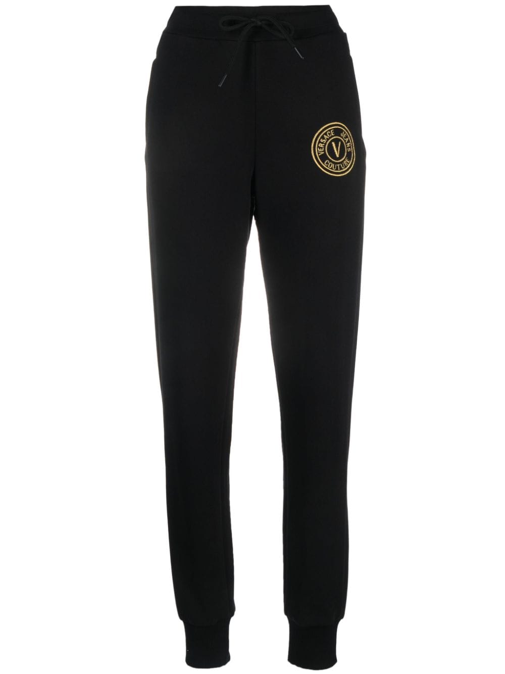 Versace Jeans Couture logo-embroidered cotton track pants - Black von Versace Jeans Couture