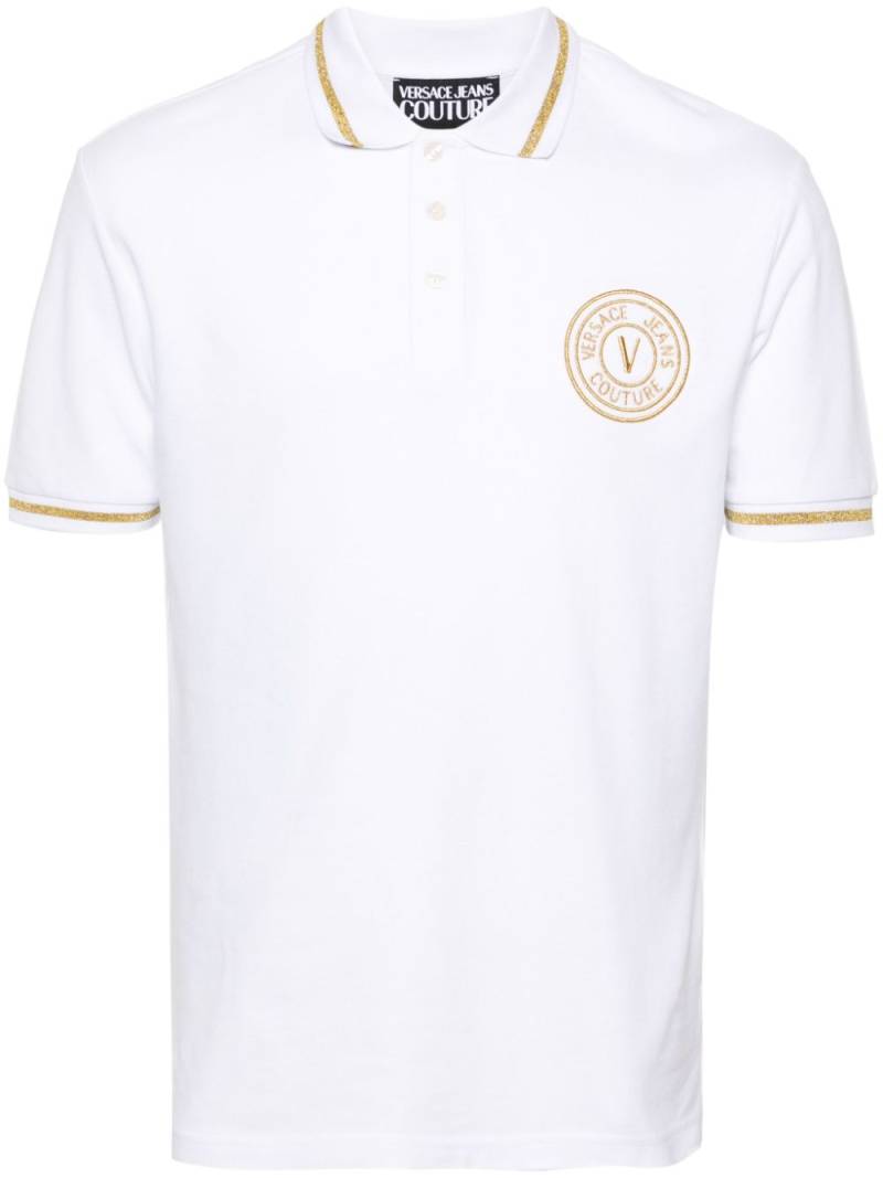 Versace Jeans Couture logo-embroidered polo shirt - White von Versace Jeans Couture