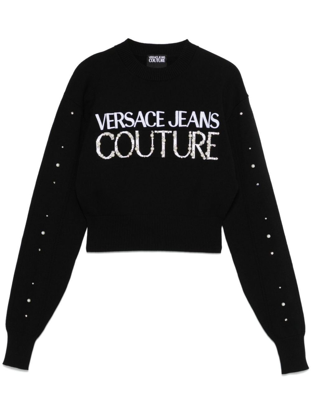 Versace Jeans Couture logo-embroidered sweater - Black von Versace Jeans Couture