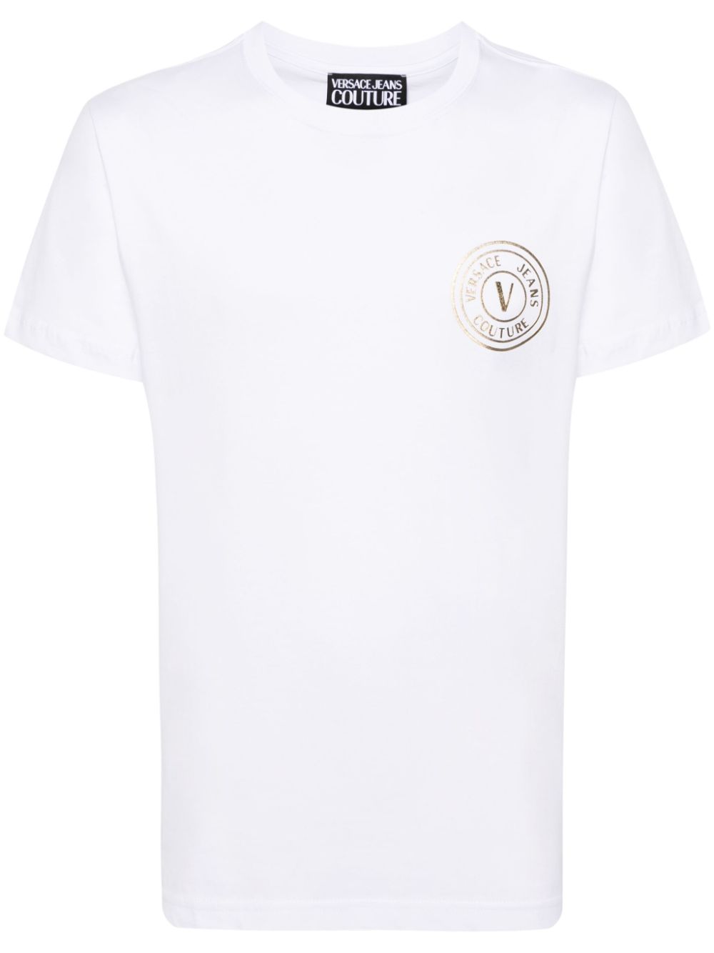 Versace Jeans Couture logo-flocked cotton T-shirt - White von Versace Jeans Couture