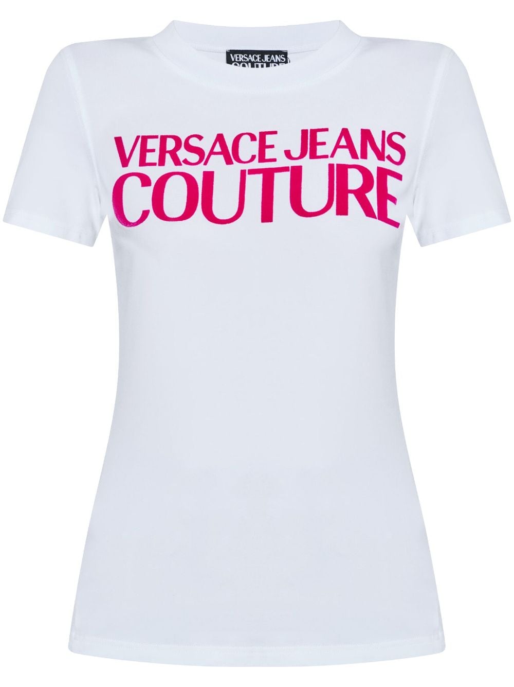 Versace Jeans Couture logo-flocked cotton T-shirt - White von Versace Jeans Couture