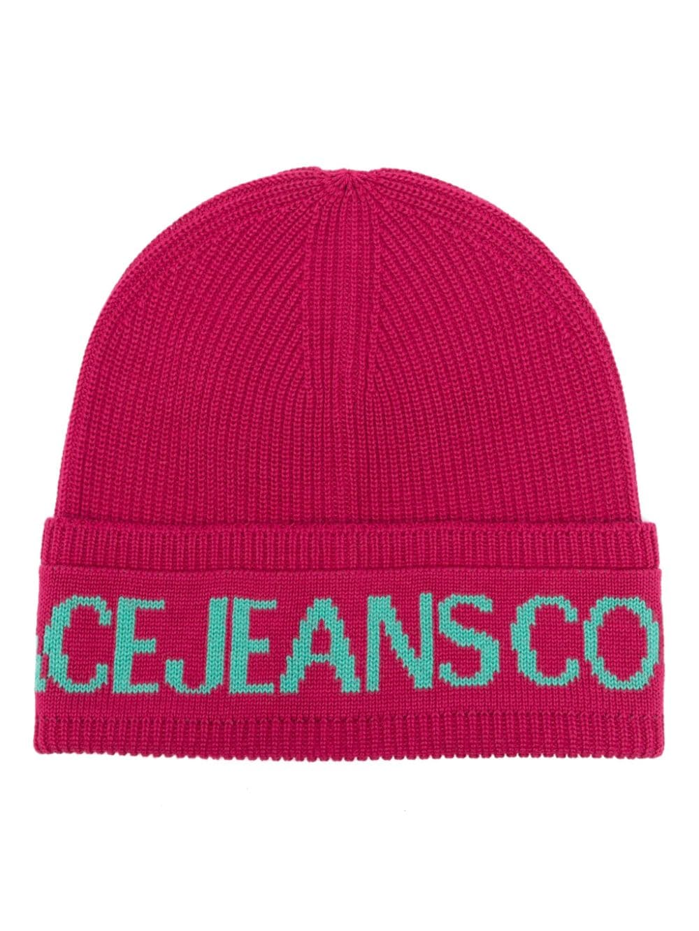 Versace Jeans Couture logo-intarsia beanie - Pink von Versace Jeans Couture