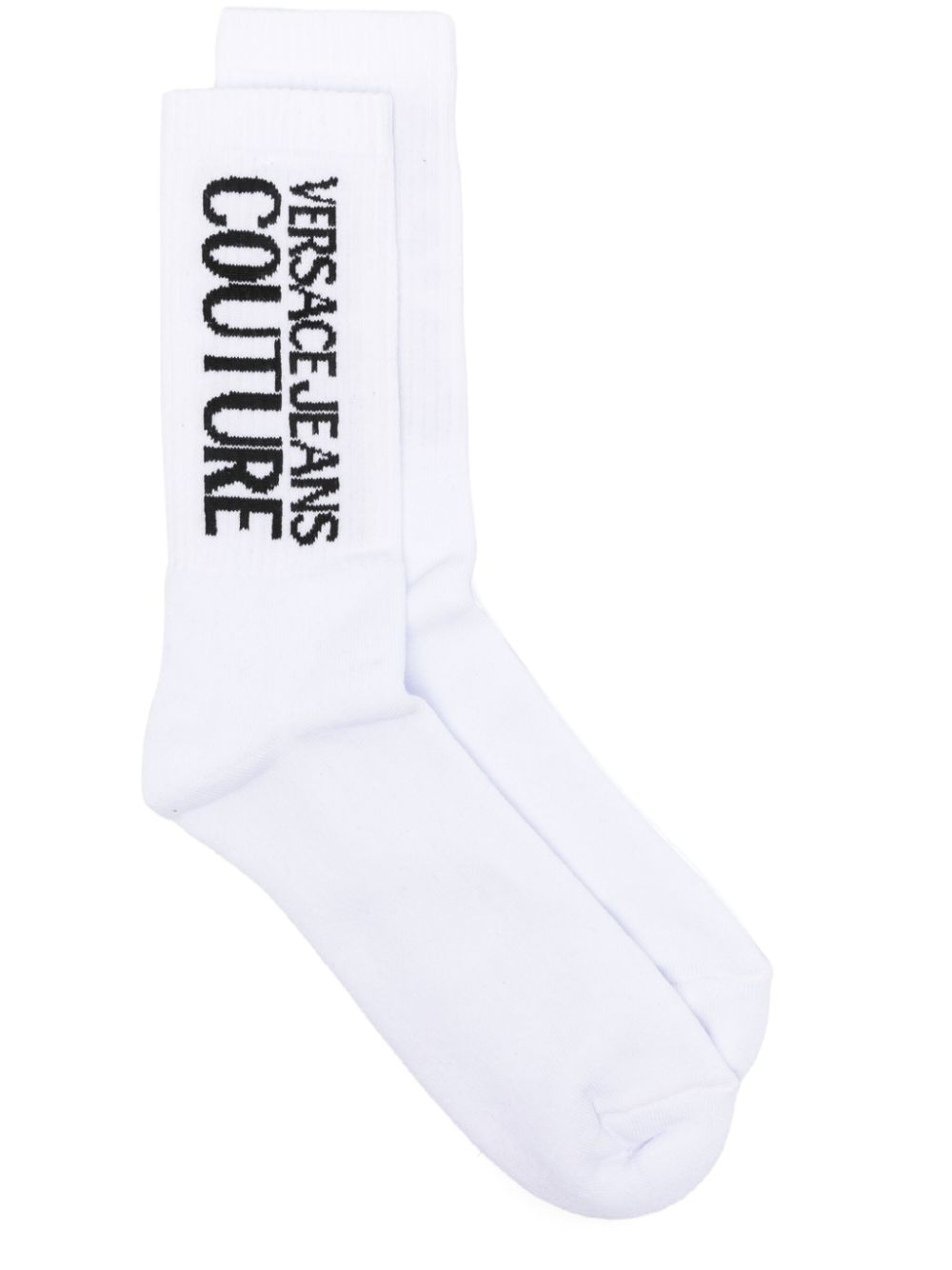 Versace Jeans Couture logo-intarsia cotton socks - White von Versace Jeans Couture