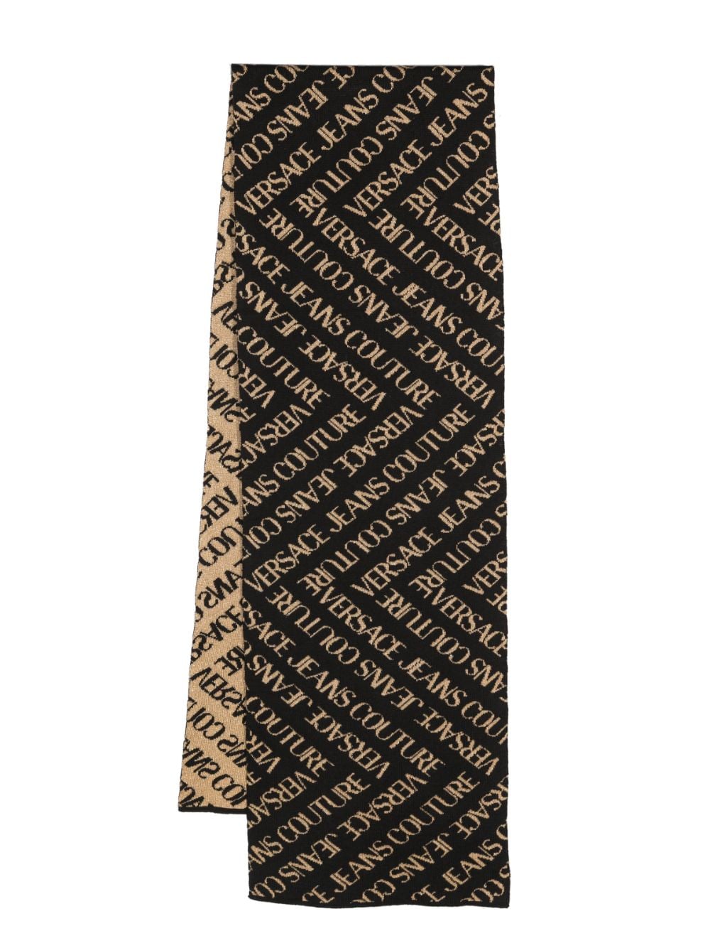 Versace Jeans Couture logo-jacquard knitted scarf - Black von Versace Jeans Couture