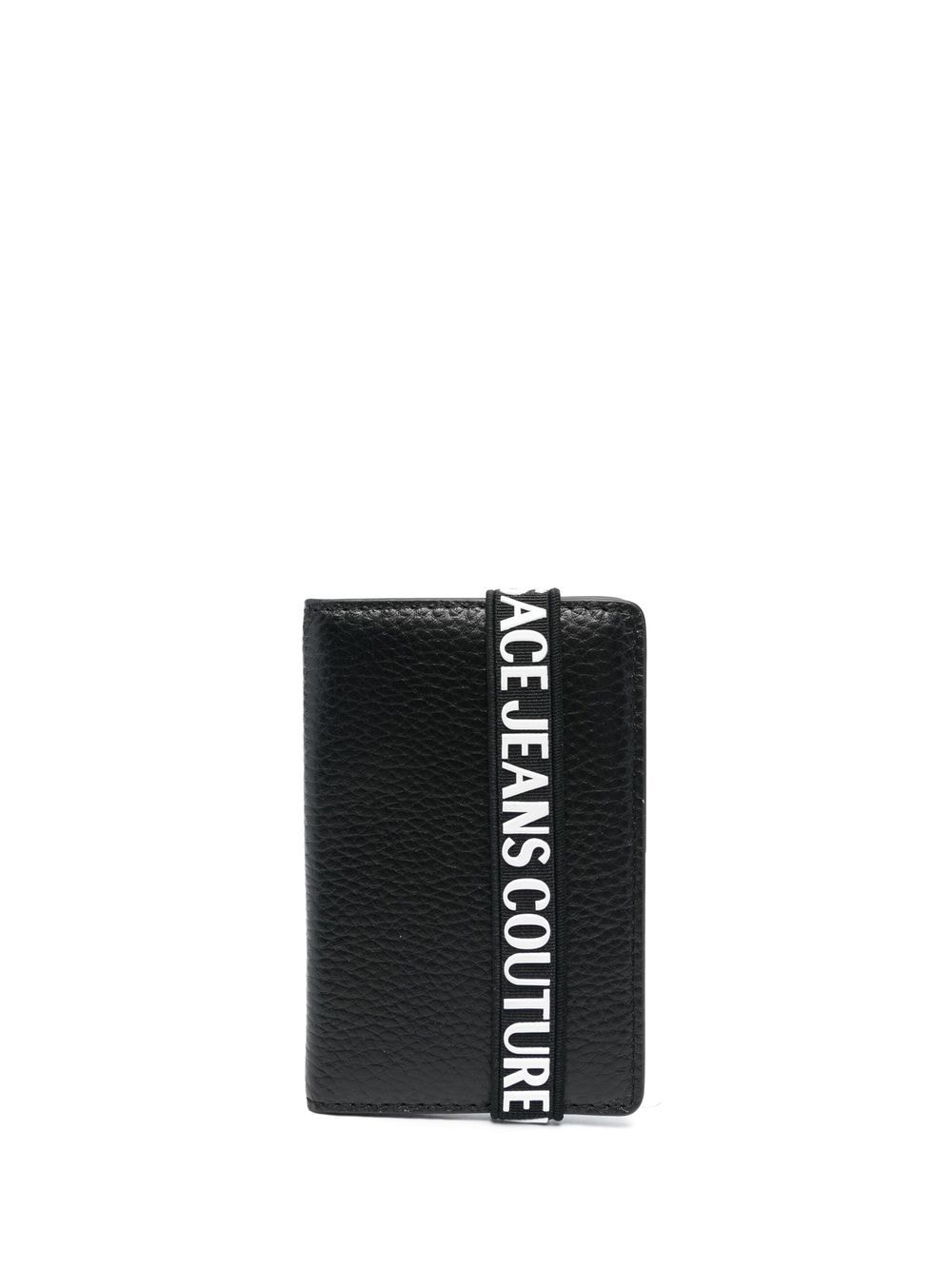 Versace Jeans Couture logo-lettering bi-fold leather wallet - Black von Versace Jeans Couture