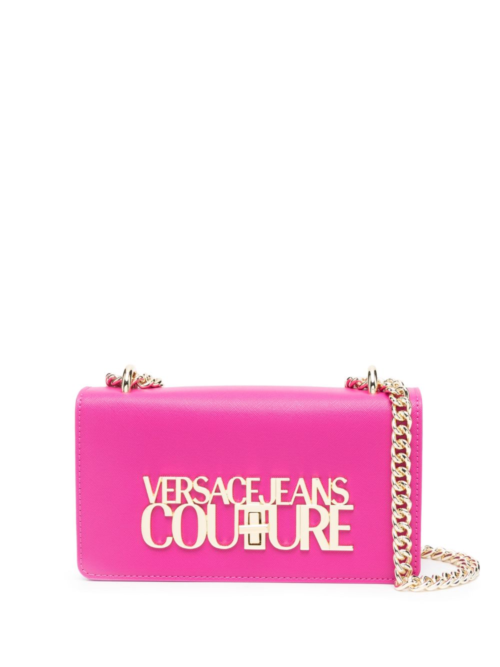 Versace Jeans Couture logo-lettering chain-link shoulder bag - Pink von Versace Jeans Couture