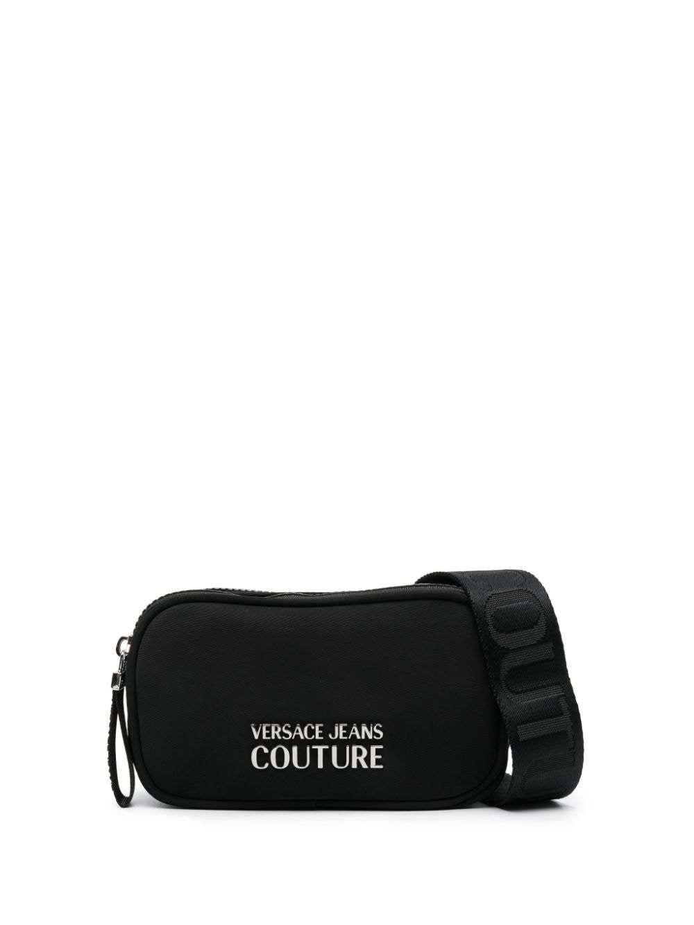 Versace Jeans Couture logo-lettering zipped crossbody bag - Black von Versace Jeans Couture