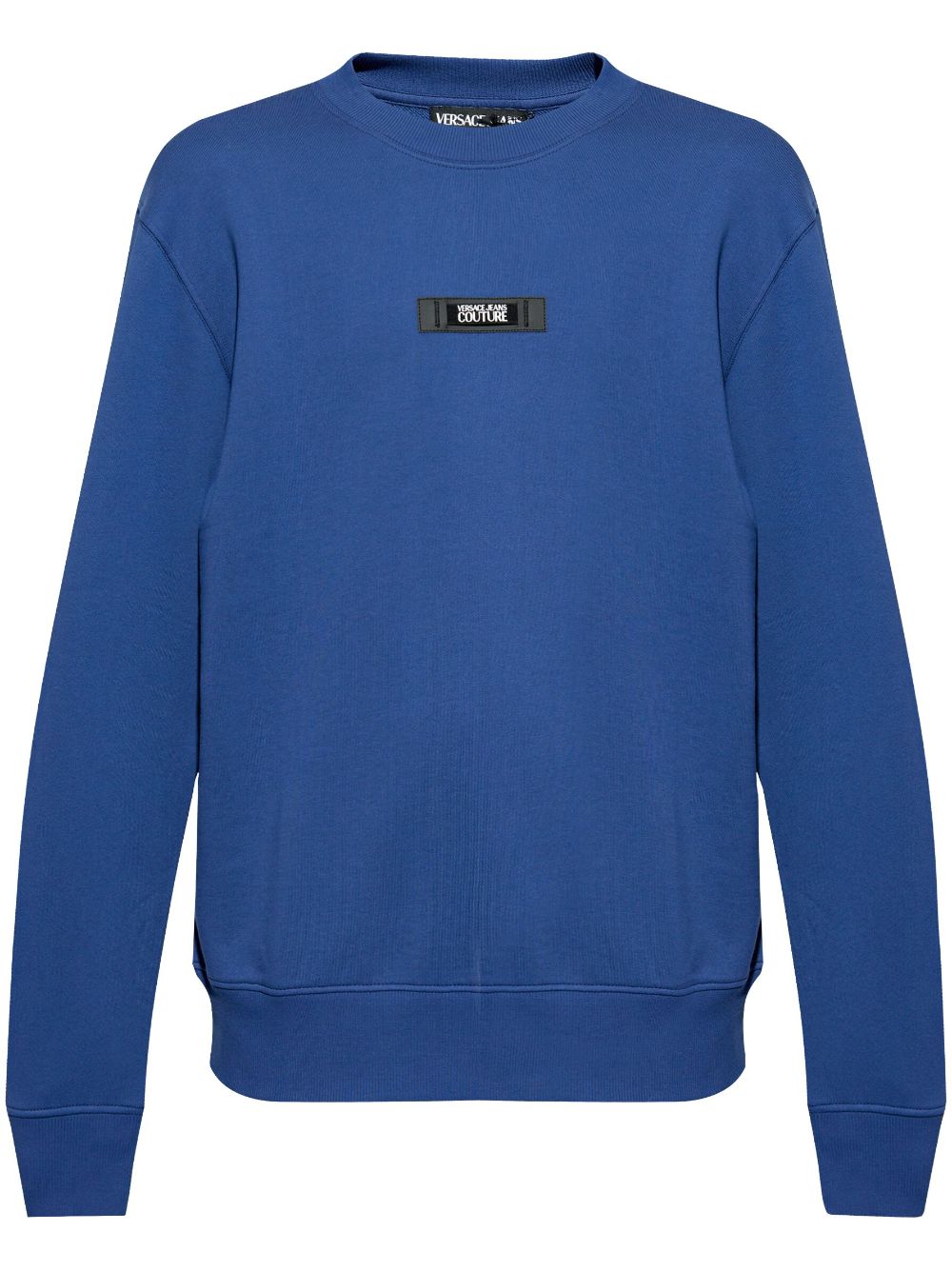 Versace Jeans Couture logo-patch cotton sweatshirt - Blue von Versace Jeans Couture