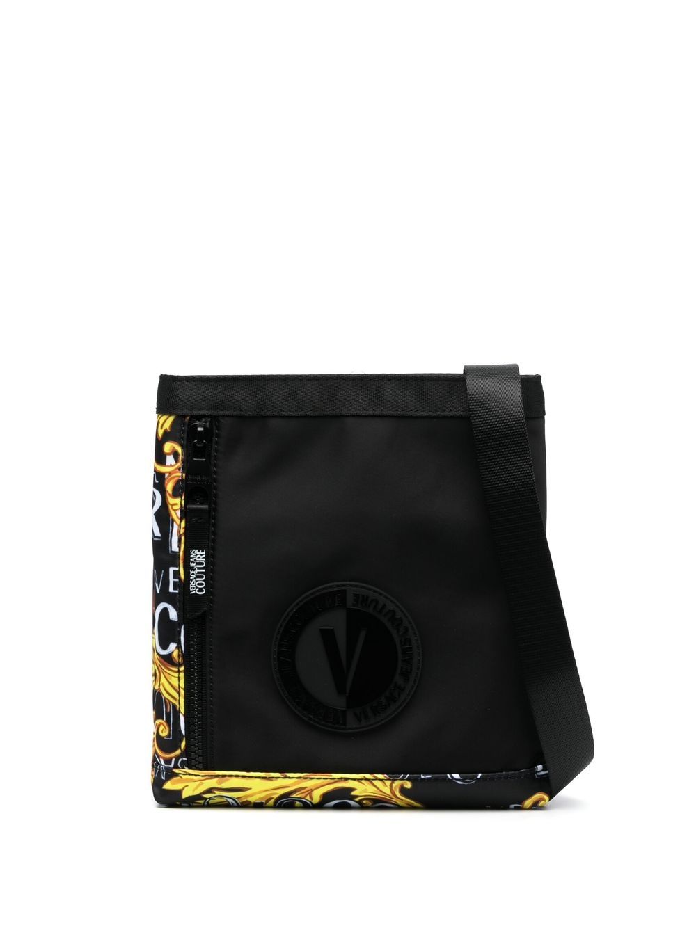 Versace Jeans Couture logo-patch detail messenger bag - Black von Versace Jeans Couture